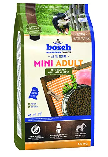bosch HPC Mini Adult, con pollame fresco e miglio, Cibo secco per cani adulti di razze piccole |3000 g