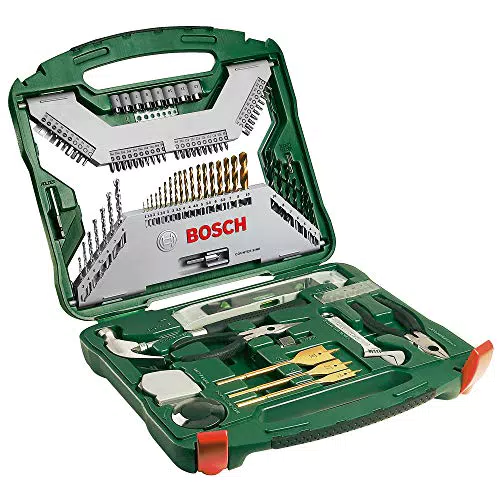 Bosch Set da 103 Pezzi di punte e bit avvitamento in titanio X-Line (per legno, pietra e metallo, accessori trapano)