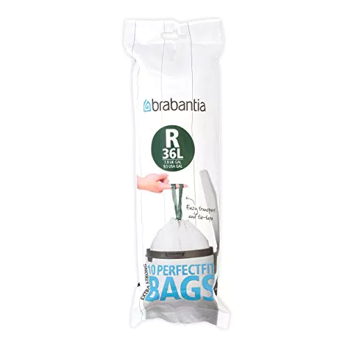 Brabantia PerfectFit Bags Sacchetti per Spazzatura, Rotolo da 10 Sacchetti da 36L