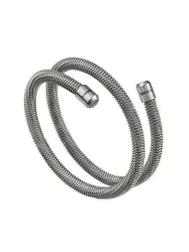 Breil - Collezione New Snake - Gioiello Modellabile in Maglia Mesh Metallica di Acciaio Satinato - Lunghezza 22-39 cm