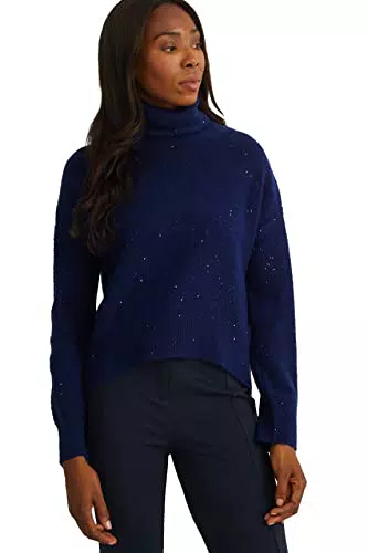 C&A - Maglione da donna a collo alto, con brillantini