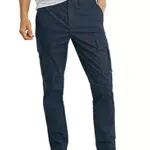 C&A Pantaloni cargo da uomo, in cotone, tinta unita