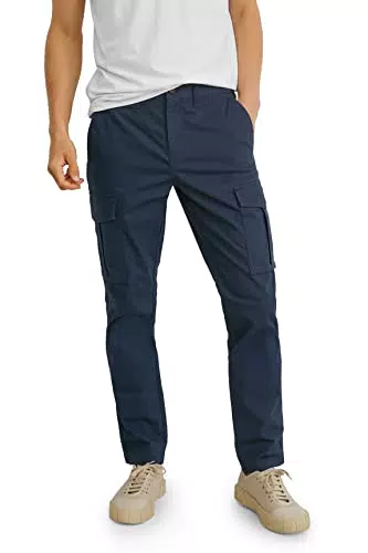 C&A Pantaloni cargo da uomo, in cotone, tinta unita