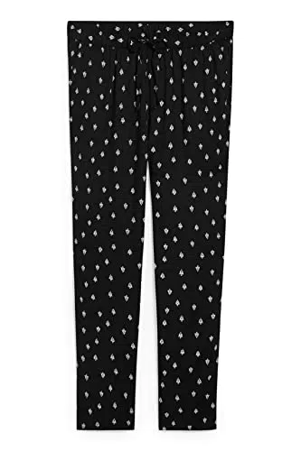 C&A Pantaloni da donna Pull-On grandi taglie Tapered Mid Rise/Mid Waist Viscosa nero 52 S-L-R
