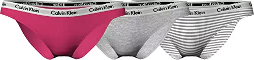 Calvin Klein 3Pk Intimo Stile Bikini, Pink/Grey/Rainer Stripe_Silver
