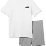 Calvin Klein Knit Pj Set Pigiama, Pvhwhite/W/Greyheather