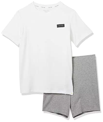 Calvin Klein Knit Pj Set Pigiama, Pvhwhite/W/Greyheather