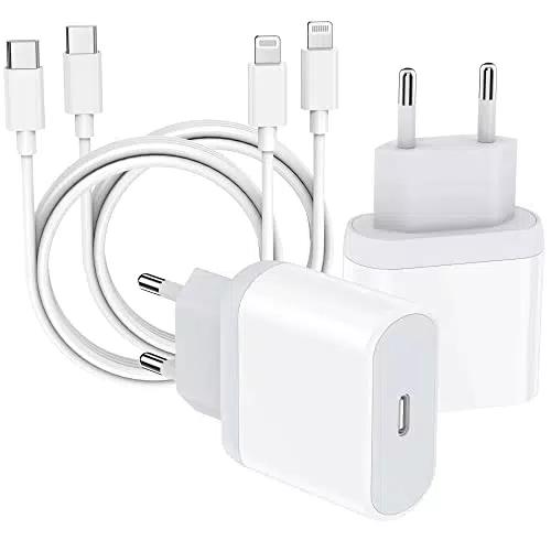 Caricatore iPhone, 4-Pack Caricabatterie Rapido con 2M Cavo per iPhone 14 13 12 11 Pro Max Plus Mini SE XS XR X