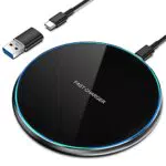 Caricatore Wireless 15W Caricatore Senza Fili Rapida Caricabatterie Wireless per iPhone 14 Pro Max/14/13/12/11/X/XS/8Plus