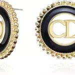 Cd Alphabet Stud Orecchini di perle Orecchini di diamanti in oro per le donne