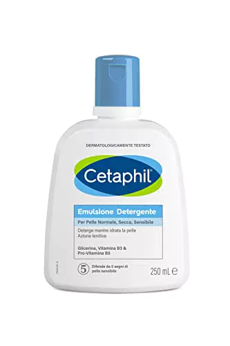 Cetaphil Emulsione Detergente Viso e Corpo per Pelle Normale, Senza Profumo