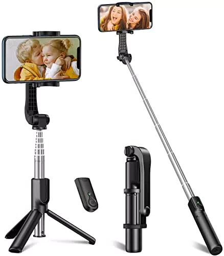 CIRYCASE Bastone Selfie Treppiede, 3 In 1 Portatile & Estensibile Mini Selfie Stick con Telecomando Bluetooth Staccabile