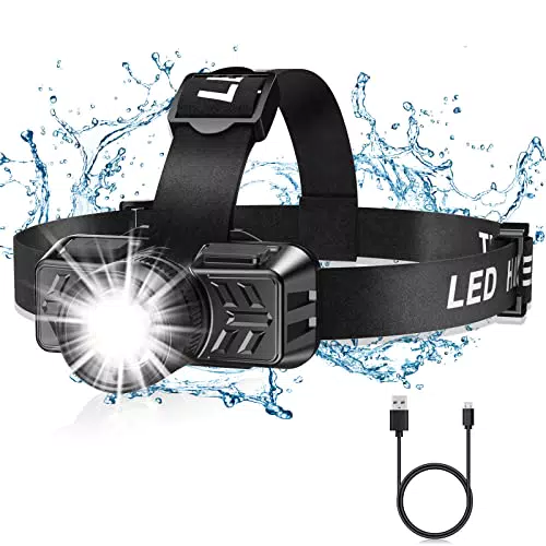 CIRYCASE Torcia Frontale LED, 2023 Aggiornata Lampada Frontale USB Ricaricabile & Zoomabile
