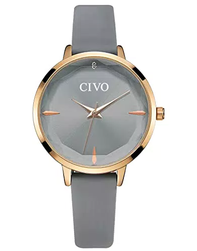 CIVO Orologio Donna Slim Ultra Minimalista Orologio Donna da Polso Impermeabile Cielo stellato Cinturino in pelle Orologio da Donna Classico Semplice Orologio Donna Elegante Analogici Casual