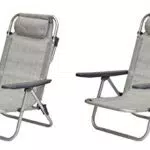 COPPIA di Spiaggine colore grigio melange Ribaltabili e Pieghevoli