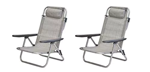 COPPIA di Spiaggine colore grigio melange Ribaltabili e Pieghevoli
