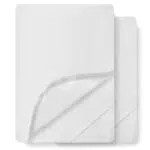 Coprimaterasso Singolo Impermeabile in Cotone 90x200 cm 2pz Lenzuola Cerata Letto Traversa Lettino Fresco Protezione Materasso Traspirante Antiacaro Anallergico Lavabile in Lavatrice con 4 Elastici