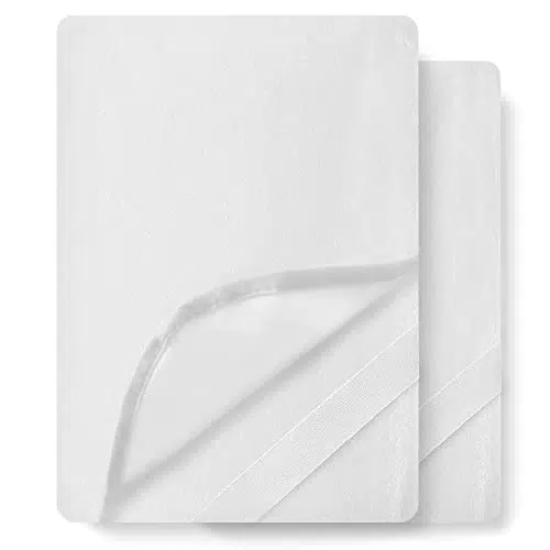 Coprimaterasso Singolo Impermeabile in Cotone 90x200 cm 2pz Lenzuola Cerata Letto Traversa Lettino Fresco Protezione Materasso Traspirante Antiacaro Anallergico Lavabile in Lavatrice con 4 Elastici