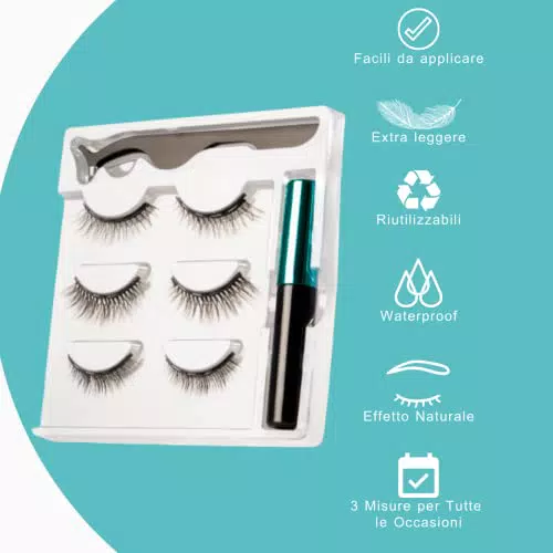COSMETIC WORLD EXPERIENCE I Ciglia finte magnetiche, 3 Paia