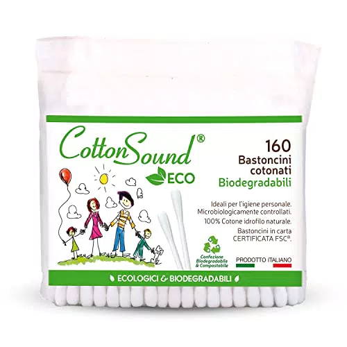 COTTON SOUND ECO Bastoncini Cotonati Busta 1 confezione x 160 Pezzi