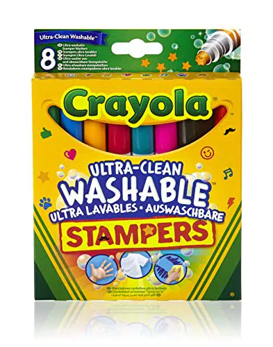 Crayola Ultra Pennarelli Ultra-Lavabili, Punta a Stampino, 8 Pezzi