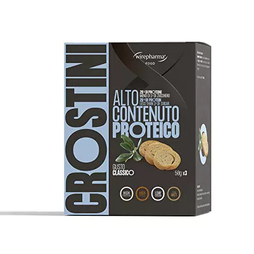 Crostini Proteici - Croccanti Crostini all'Olio di Oliva con 20g di Proteine - 3 Confezioni da 50g