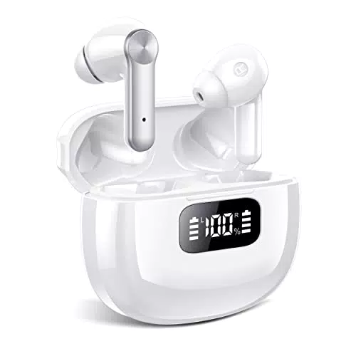 Cuffie Bluetooth, Auricolari Bluetooth 5.1, Suono Stereo, Controllati Al Tocco, 40 Ore di Riproduzione con Display di Potenza a LED