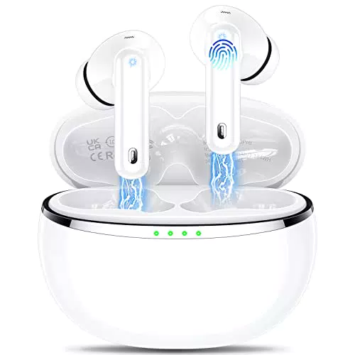 Monyhigh Cuffie Bluetooth Auricolari Bluetooth 5.3 con 4 HD Microfono, nero