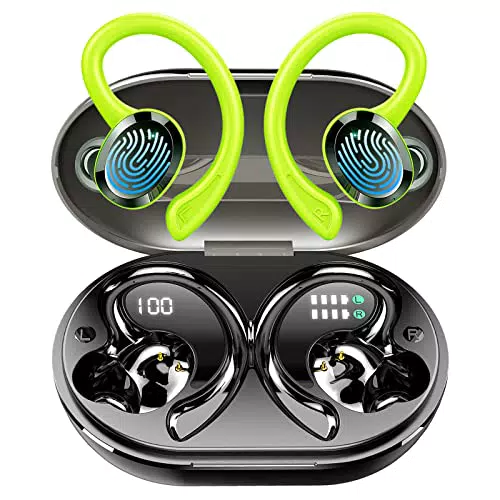 Cuffie Bluetooth Sport Auricolari Bluetooth 5.3 con HiFi Stereo, 48Ore Cuffie Wireless Sport Doppio Display LED/Chiamata HD/Impermeabile IP7/Vestibilità Comoda Cuffiette Bluetooth Cancellazione Rumore