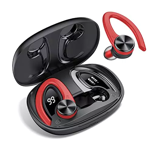 Cuffie Bluetooth Sport, Auricolari Bluetooth 5.3 Stereo HiFi, Dual display LED 45 Ore di Riproduzione Stereo, Controllo Touch, USB-C, IP7 Impermeabile Cuffie Senza Fili