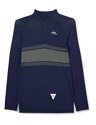 DAINESE Awa Zip 3, Maglia da MTB Uomo, Nero-Iris/Giallo-Tender, S