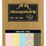 Décopatch - Un Sacchetto di 5 Fogli di Carta Stampata 30 x 40 cm