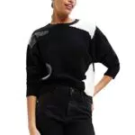 Desigual JERS_Mina 2000 Black Maglione, Nero