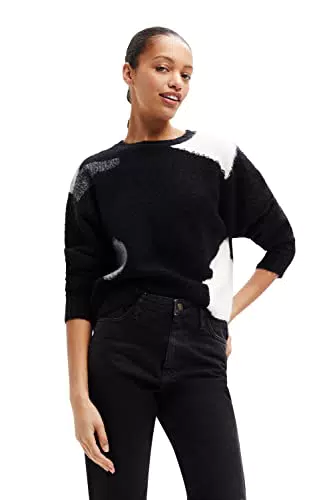 Desigual JERS_Mina 2000 Black Maglione, Nero