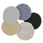 Diealles Shine Sottobicchieri in Cotone Intrecciato a Mano, 5 Pezzi