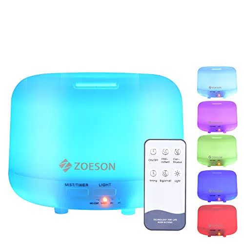 Diffusore di olio essenziale aromaterapia, spegnimento automatico senz'acqua con 4 impostazioni timer, 7 spie cambiacolori a LED