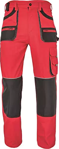 DINOZAVR Hans - Pantaloni da Lavoro in Cotone - Slim Fit - Uomo - Rosso EU46
