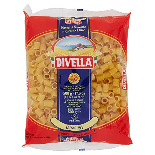 Divella - Ditali 61, Pasta di Semola di Grano Duro, 500 g