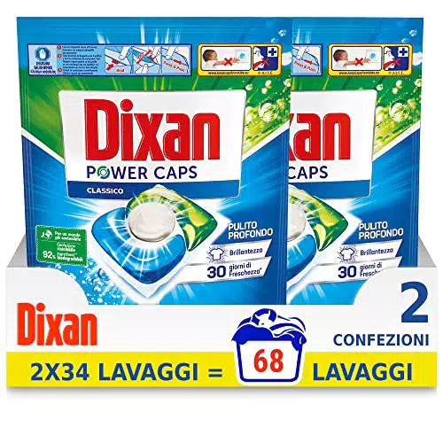 Dixan Power Caps Classico, Detersivo Lavatrice in Capsule