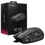EVGA X15 MMO Gaming Mouse, 8k, Wired, Black, Customizable