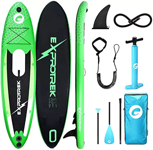 Exprotrek Tavola Sup Gonfiabile - Set Completo per Stand Up Paddling - Spessore 6'' con Pagaia in Alluminio e Accessori