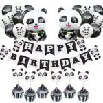 Forniture per Decorazioni per Feste Panda, Striscioni Buon Compleanno Palloncini in Lattice a Tema Panda Decorazione Della Torta per Panda Bear Baby Shower Decorazioni