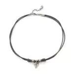 Fossil Collana Da Uomo Vintage Casual, Misure: Lunghezza: 45 Cm + 5 Cm Collana In Pelle Nera