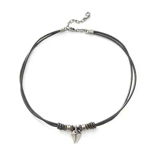 Fossil Collana Da Uomo Vintage Casual, Misure: Lunghezza: 45 Cm + 5 Cm Collana In Pelle Nera