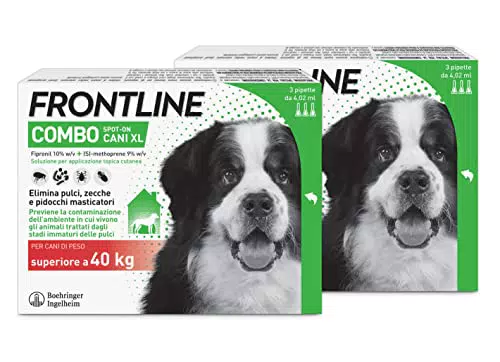 Frontline Combo, 3+3 Pipette, Cane Taglia XL, Antiparassitario per Cani