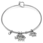 Generico Bracciale Elefante Portafortuna Donna Acciaio