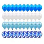 Gxhong Palloncini in lattice bianco blu, 60 pezzi