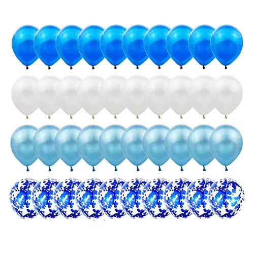 Gxhong Palloncini in lattice bianco blu, 60 pezzi