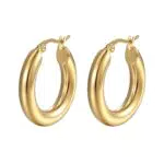 Homxi Orecchino Cerchio Inossidabile Oro Cerchio 20MM