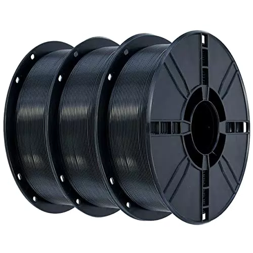 iBOSS Filamento PLA + 1,75 mm nero, filamento per stampa 3D PLA Plus, 3 kg, filamento PLA+, tolleranza di tolleranza +/-0,02 mm, per stampante 3D e penna 3D